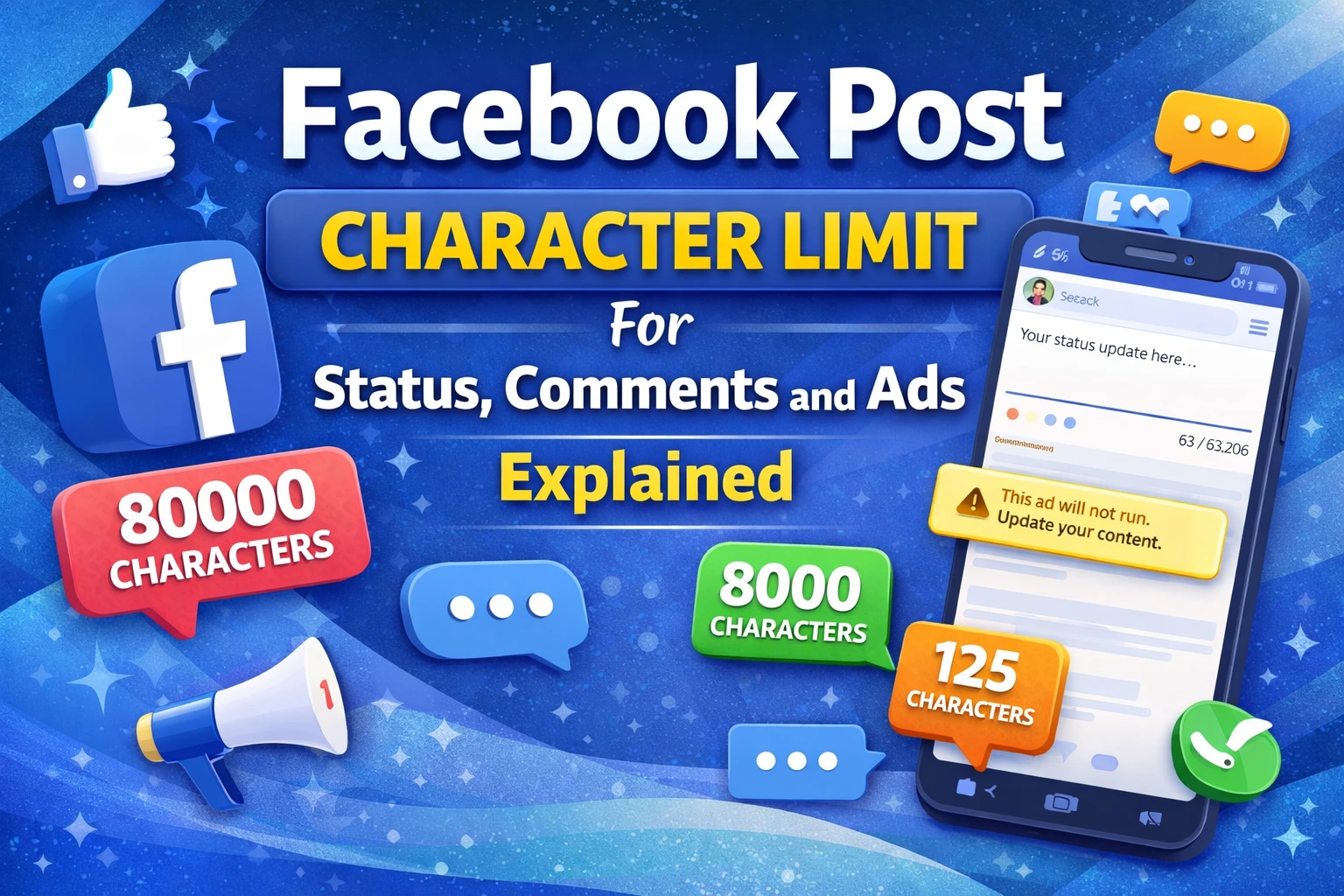 Facebook Post Character Limit For Status, Comments and Ads Explained