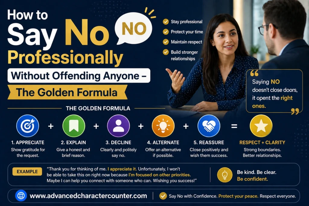How to Say No Professionally Without Offending Anyone – The Golden Formula