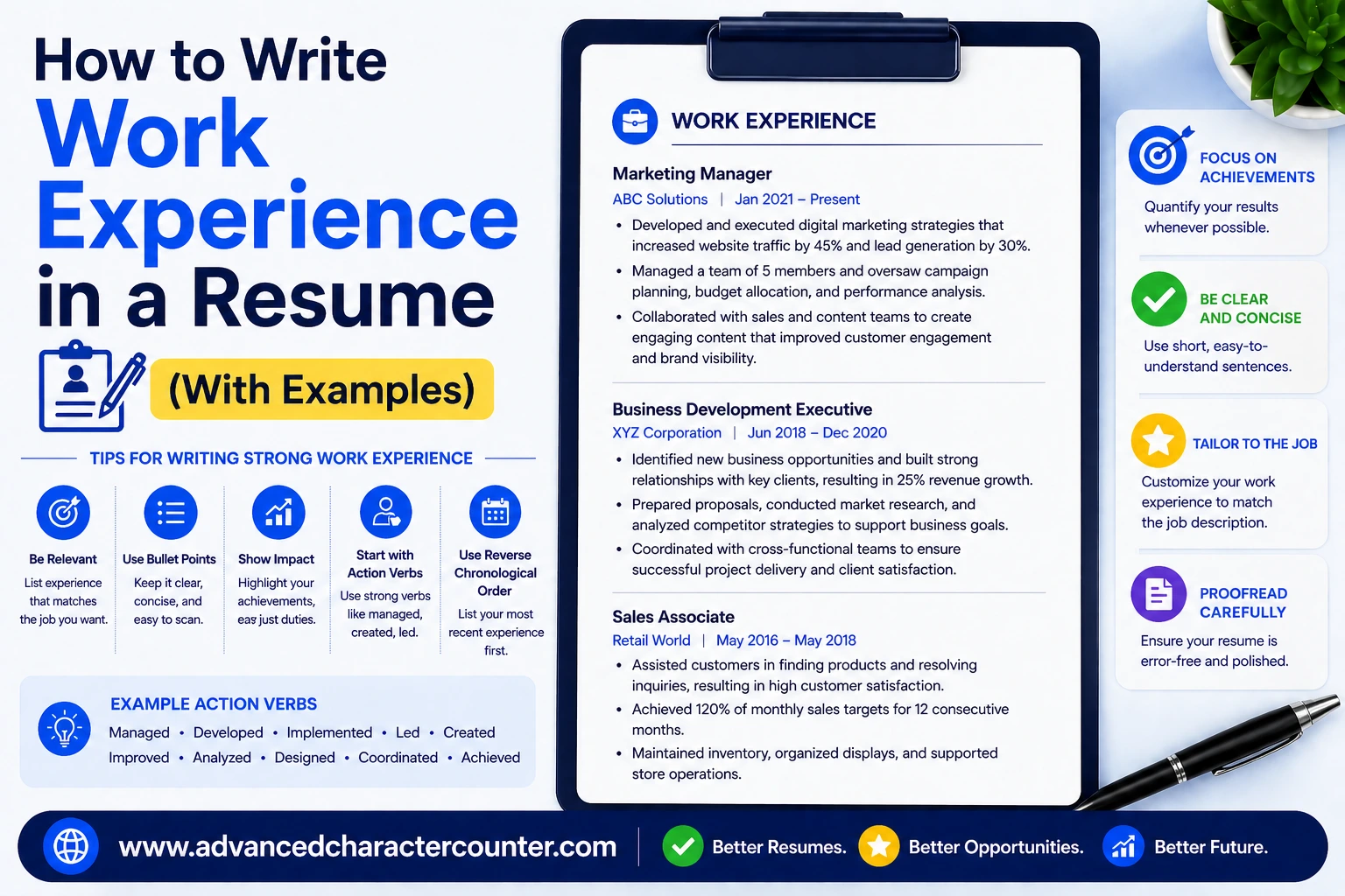 How to Write Work Experience in a Resume (With Examples)