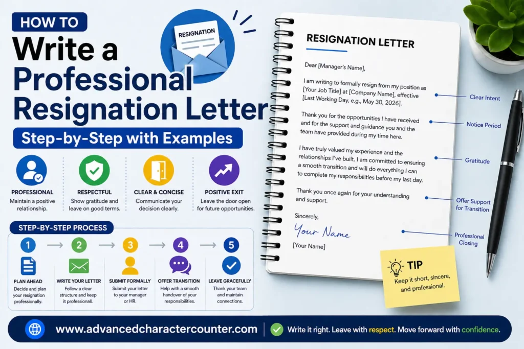 How to Write a Professional Resignation Letter (Step-by-Step with Examples)