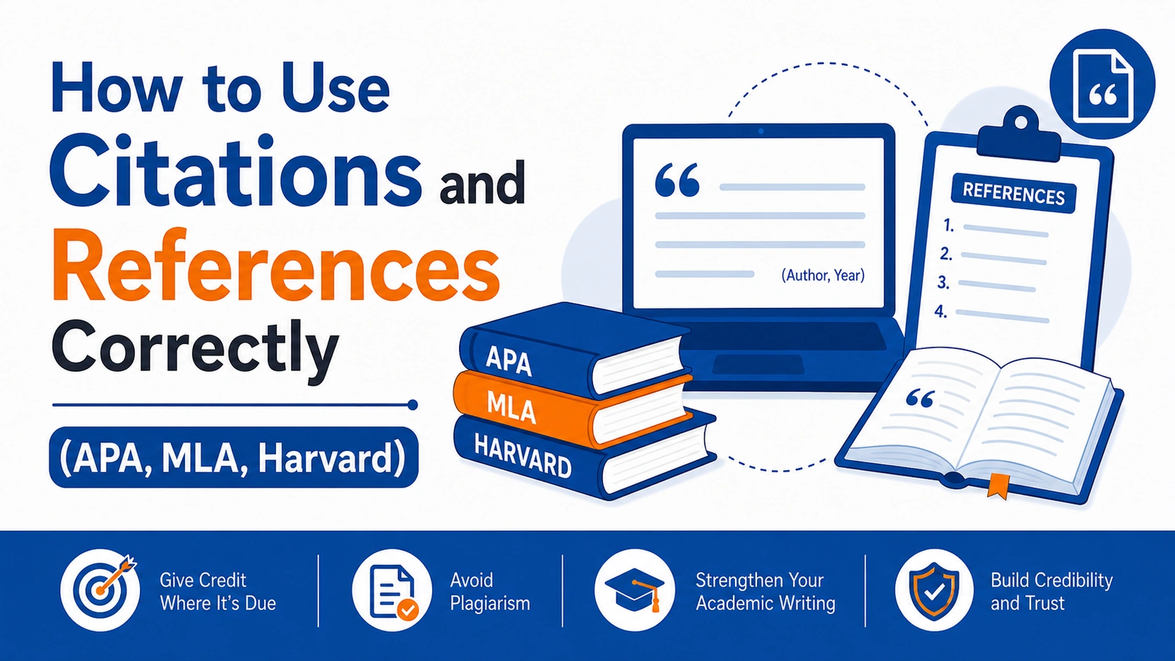 How to Use Citations and References Correctly (APA, MLA, Harvard)