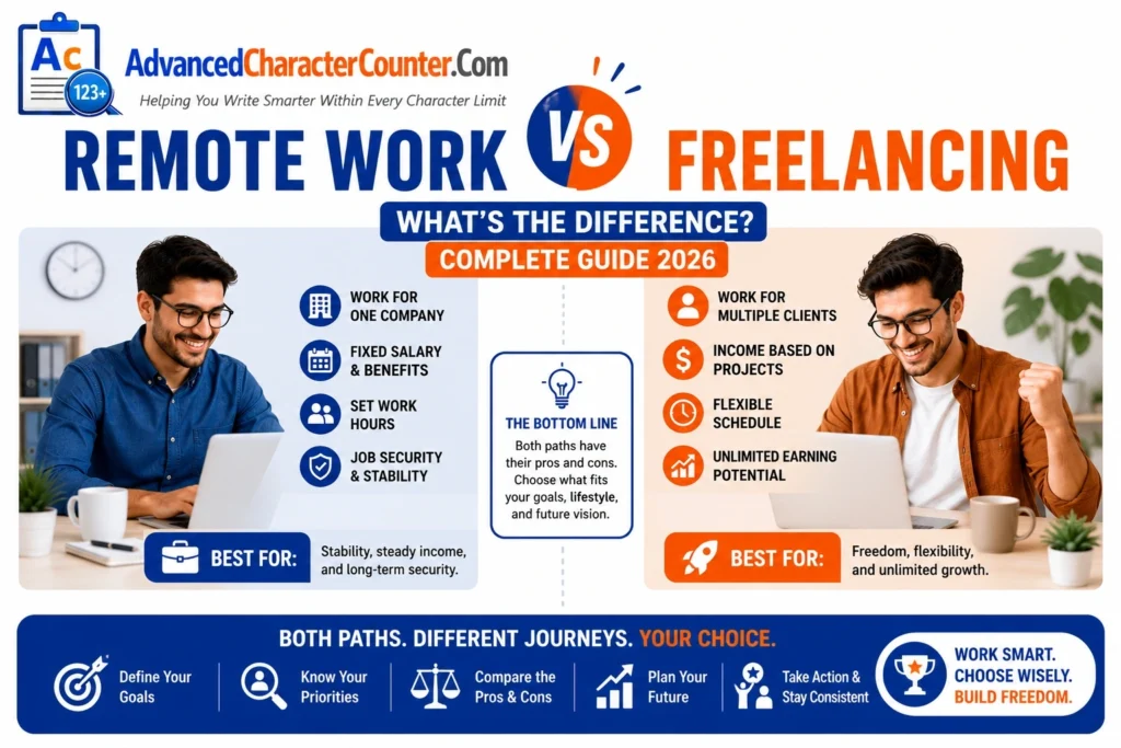 Remote Work vs Freelancing What’s the Difference Complete Guide 2026